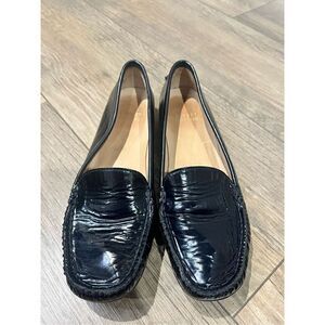 Stuart Weitzman Black Patent Leather Loafers